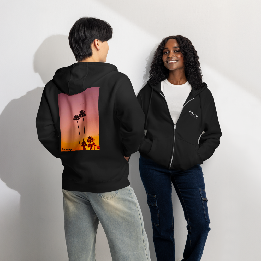 Pink Palms Premium Full Zip Hoodie